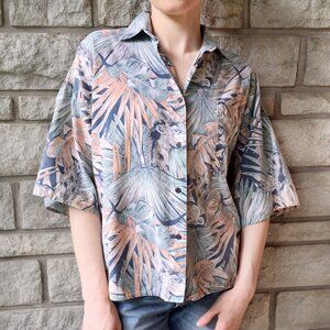 'African Safari' Giraffe Short Sleeve Vintage Button Down